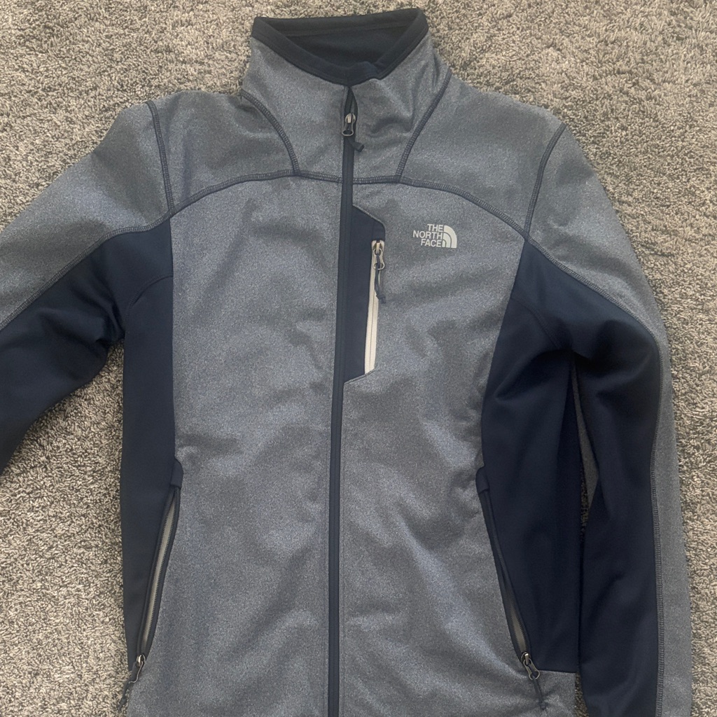 The North Face Gray Heather & Navy Softshell Jacket
